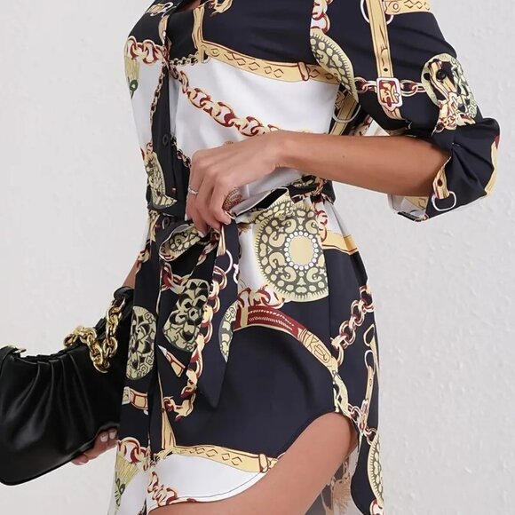 Chain Golden Print Shirt (S-M-L-XL-XXL) ( - Picture 6 of 6